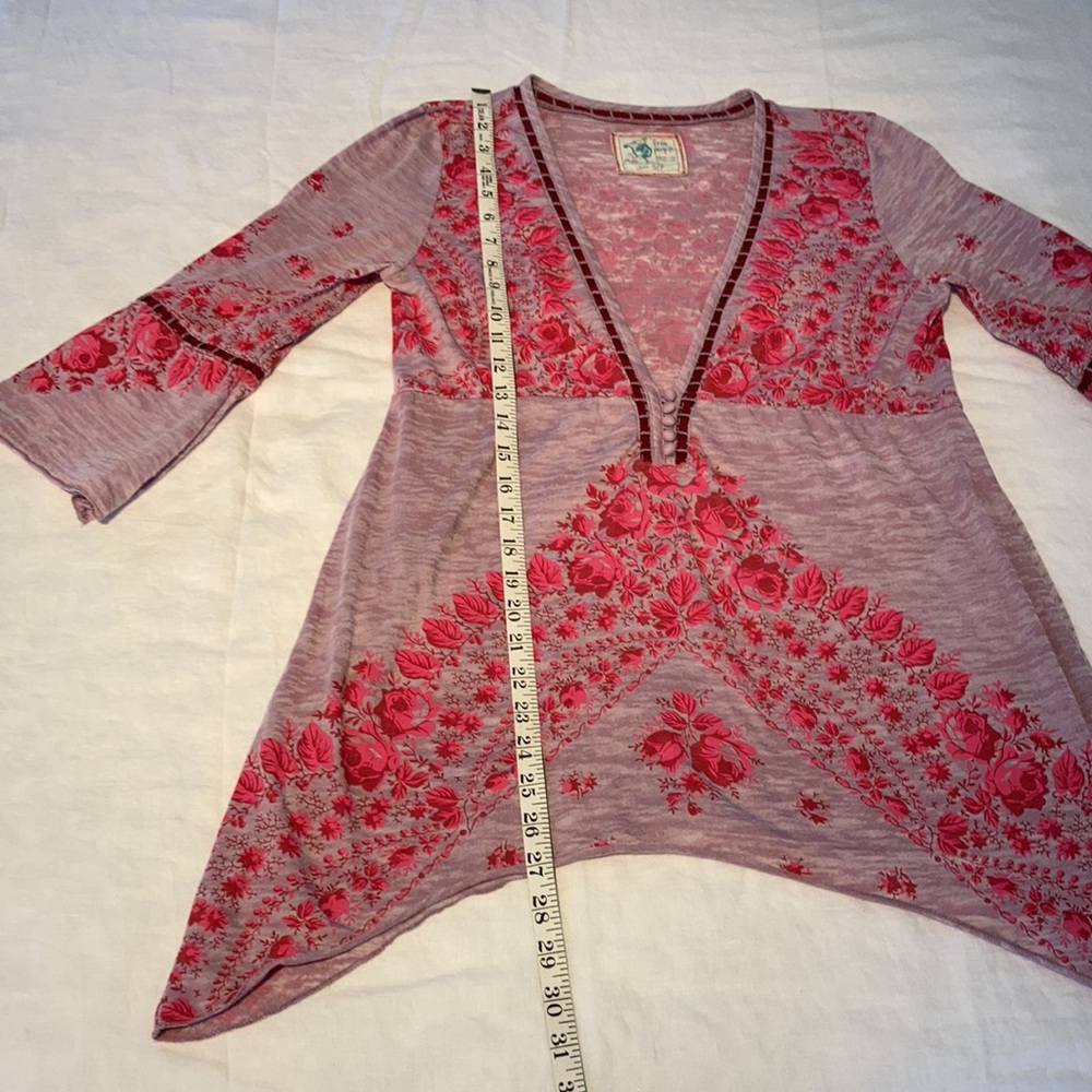 Free people boho tunic top floral romantic S - Picture 6 of 15
